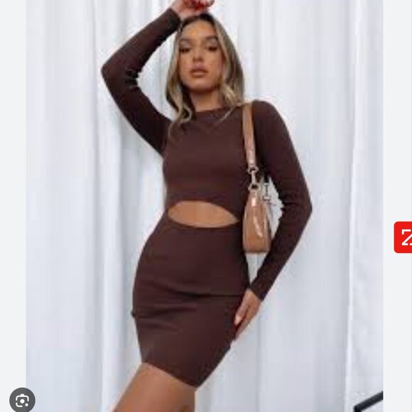 White Fox Boutique Brown Long Sleeve Dress - Picture 10 of 10